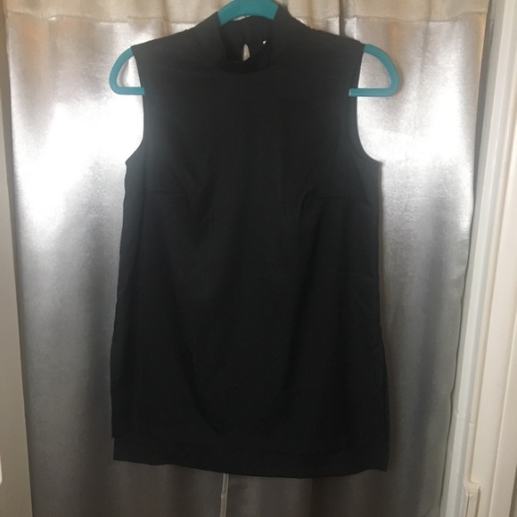 ❤️FINAL PRICE✨prologue black sleeveless mock neck textured blouse✨ - Picture 4 of 7